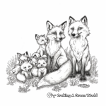Fox and Wolf Family Coloring Pages: Male, Female, and Cubs 4
