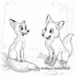 Fox and Wolf Interaction Coloring Pages 3
