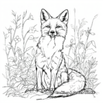 Fox in the Wild: Forest-Scene Coloring Pages 2