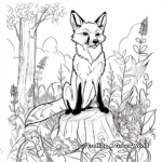 Fox in the Wild: Forest-Scene Coloring Pages 3