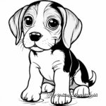 Friendly Beagle Puppy Coloring Pages for Kids 1