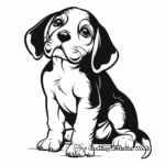 Friendly Beagle Puppy Coloring Pages for Kids 2