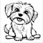 Friendly Cartoon Maltese Coloring Pages for Kids 3