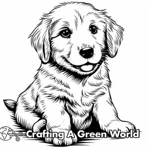 Golden Retriever Puppy Coloring Pages - Free &amp; Printable!
