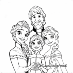 Frozen Family Coloring Pages: Elsa, Anna, and Parents 3