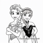 Frozen Fever Anna and Elsa Coloring Pages 1