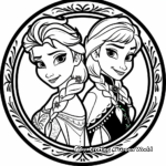 Frozen Fever Anna and Elsa Coloring Pages 3