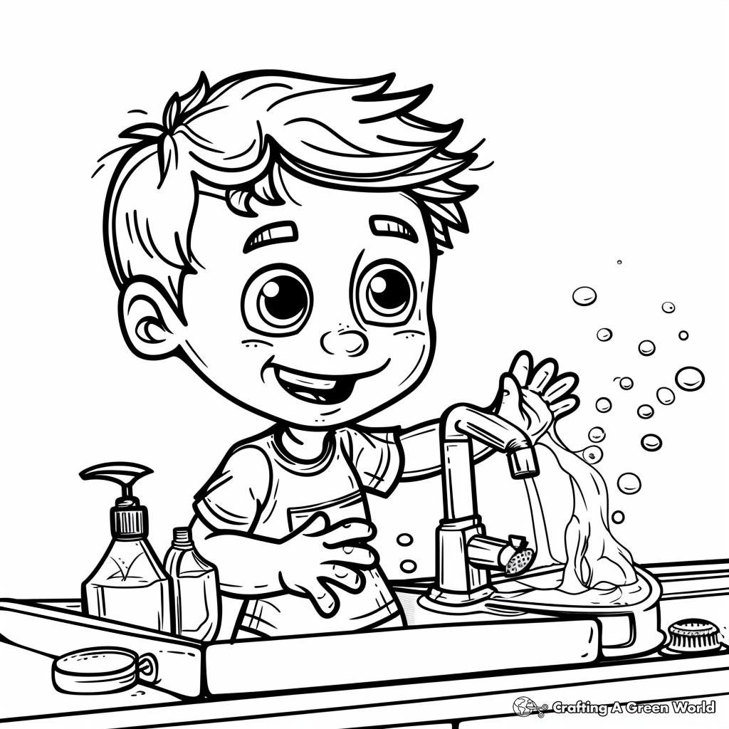 Washing Hands Coloring Pages Washing Hands Coloring Pages