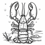 Fun Lobster on the Beach Coloring Pages 2