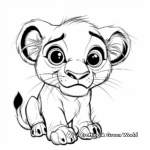 Fun Safari Theme Baby Lion Coloring Pages 1