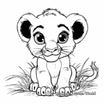 Fun Safari Theme Baby Lion Coloring Pages 2