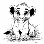 Fun Safari Theme Baby Lion Coloring Pages 3