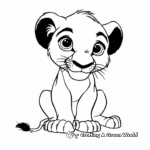 Fun Safari Theme Baby Lion Coloring Pages 4