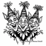 Funny Mardi Gras Jesters Coloring Pages 2