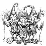 Funny Mardi Gras Jesters Coloring Pages 3