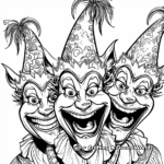 Funny Mardi Gras Jesters Coloring Pages 4