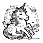 Galaxy-Themed Unicorn Coloring Pages 2