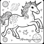 Galaxy-Themed Unicorn Coloring Pages 4