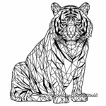 Geometric-Inspired Bengal Tiger Coloring Pages 2