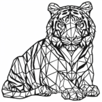 Geometric-Inspired Bengal Tiger Coloring Pages 3