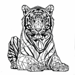 Geometric-Inspired Bengal Tiger Coloring Pages 4