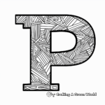 Geometric Letter P Coloring Pages 2