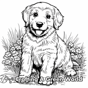 Golden Retriever Puppy Coloring Pages - Free &amp; Printable!