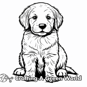 Golden Retriever Puppy Coloring Pages - Free &amp; Printable!