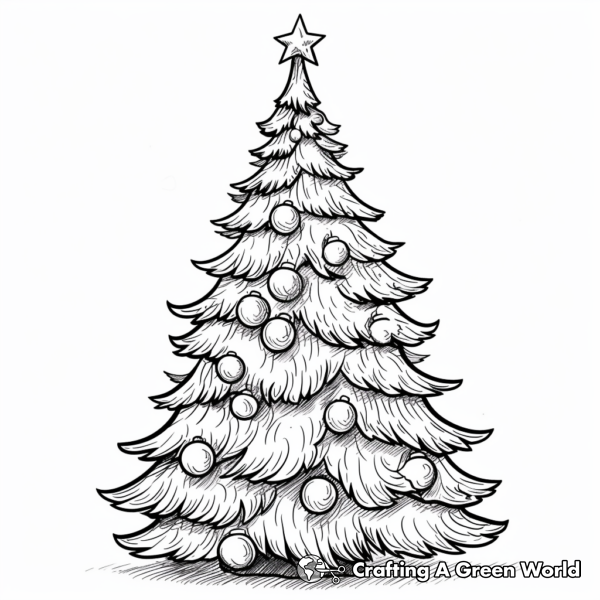 Big Christmas Tree Coloring Pages - Free &amp; Printable!