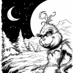 Grinch Christmas Night Scene Coloring Pages 1