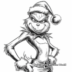Grinch in Santa Outfit Coloring Pages 1