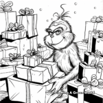 Grinch Stealing Presents Scene Coloring Pages 3