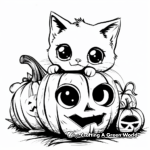 Halloween Pumpkin and Cat Coloring Pages 3