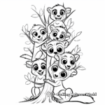 Happy Lemur Family Tree Coloring Pages 1