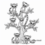 Happy Lemur Family Tree Coloring Pages 2