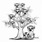 Happy Lemur Family Tree Coloring Pages 3
