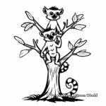 Happy Lemur Family Tree Coloring Pages 4