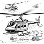 Helicopter Formation Coloring Pages: Squadron in Flight 1