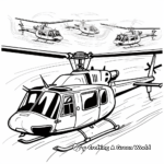 Helicopter Formation Coloring Pages: Squadron in Flight 2