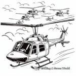 Helicopter Formation Coloring Pages: Squadron in Flight 3