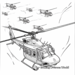 Helicopter Formation Coloring Pages: Squadron in Flight 4