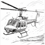 Helicopter in Action: Mid-Air Scene Coloring Pages 2