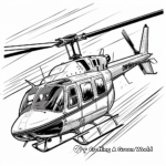 Helicopter in Action: Mid-Air Scene Coloring Pages 4