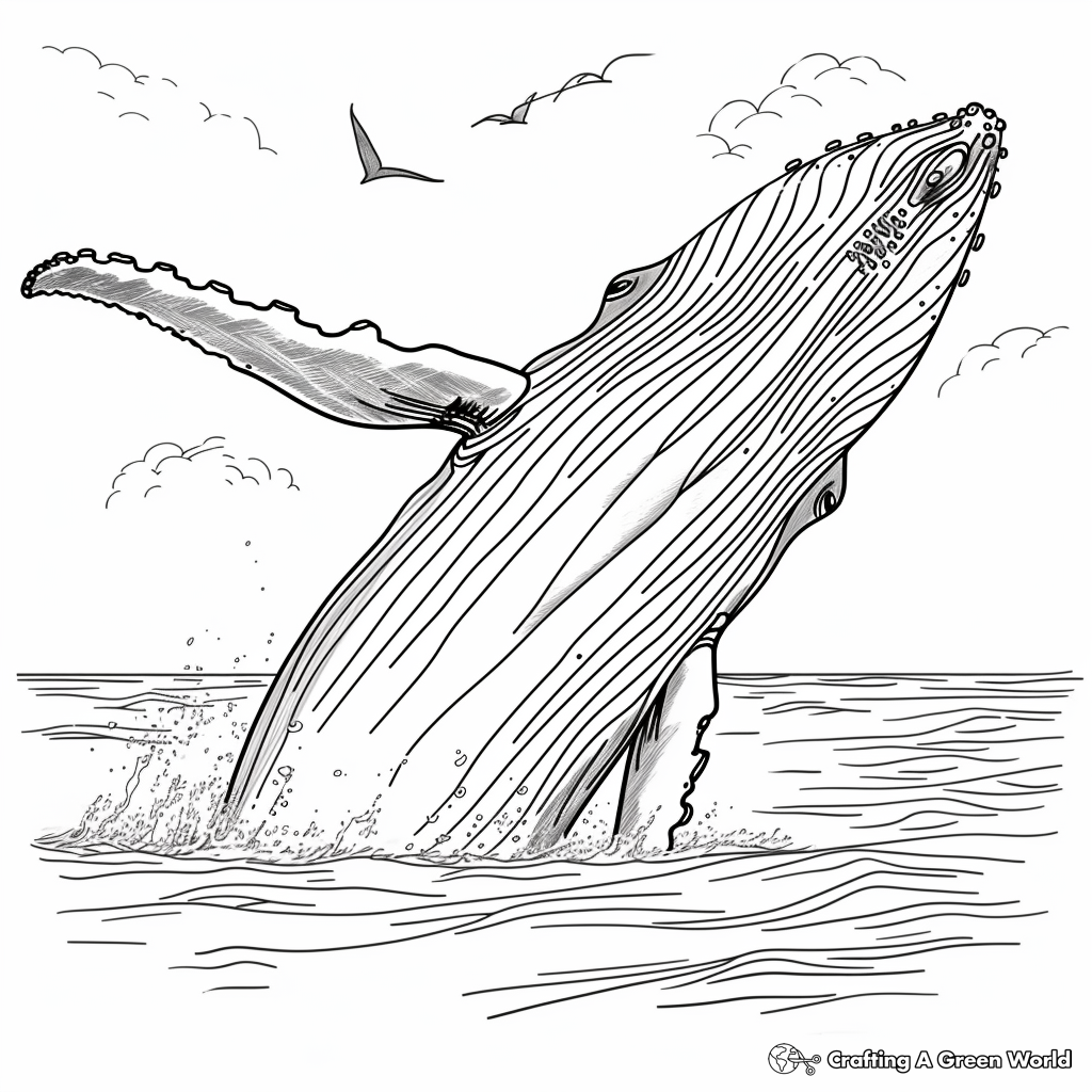 Realistic Humpback Whale Coloring Page
