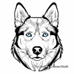 Husky Face Coloring Pages with Striking Blue Eyes 1