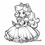 Classic Princess Peach Coloring Pages 1
