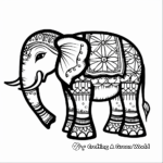 Indian Style Tribal Elephant Coloring Pages 1