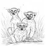 Indri Lemur Family Coloring Pages 1