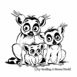 Indri Lemur Family Coloring Pages 2