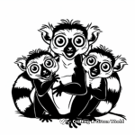 Indri Lemur Family Coloring Pages 3